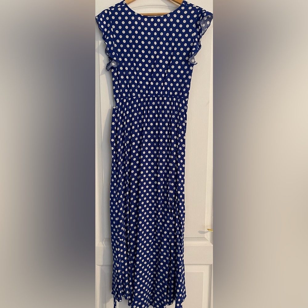 Super fun and cute blue dress with white polkadots - Picture 2 of 7